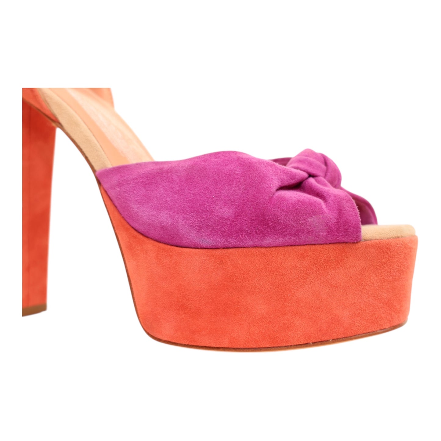 Brian Atwood Daria Suede Sky-High Platform Sandals (Size 38.5)