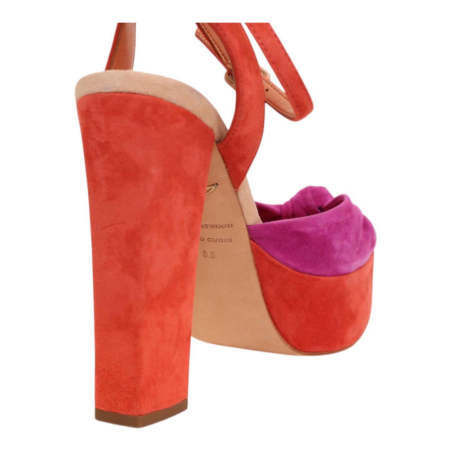 Brian Atwood Daria Suede Sky-High Platform Sandals (Size 38.5)