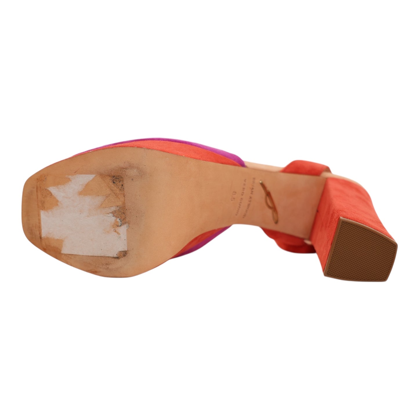 Brian Atwood Daria Suede Sky-High Platform Sandals (Size 38.5)