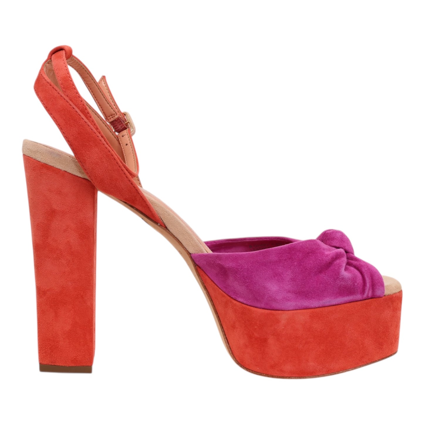 Brian Atwood Daria Suede Sky-High Platform Sandals (Size 38.5)