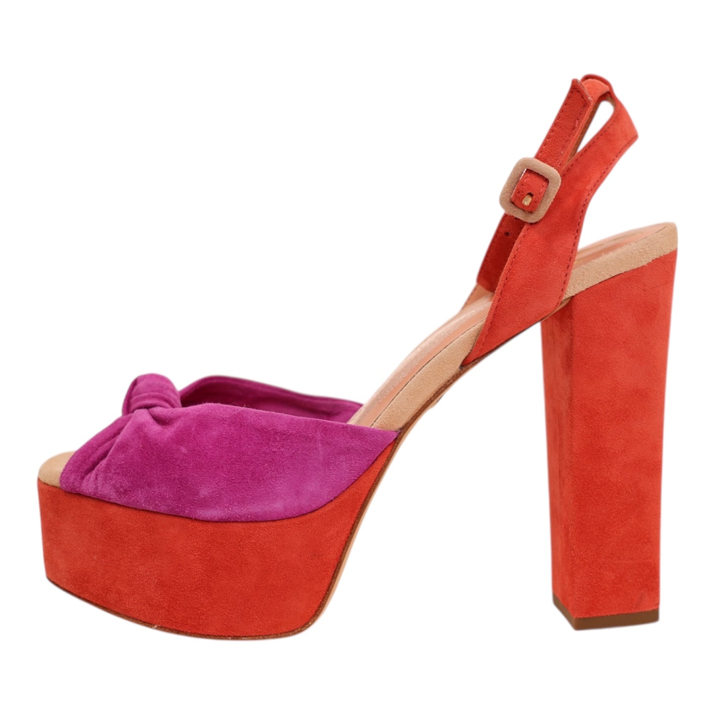 Brian Atwood Daria Suede Sky-High Platform Sandals (Size 38.5)