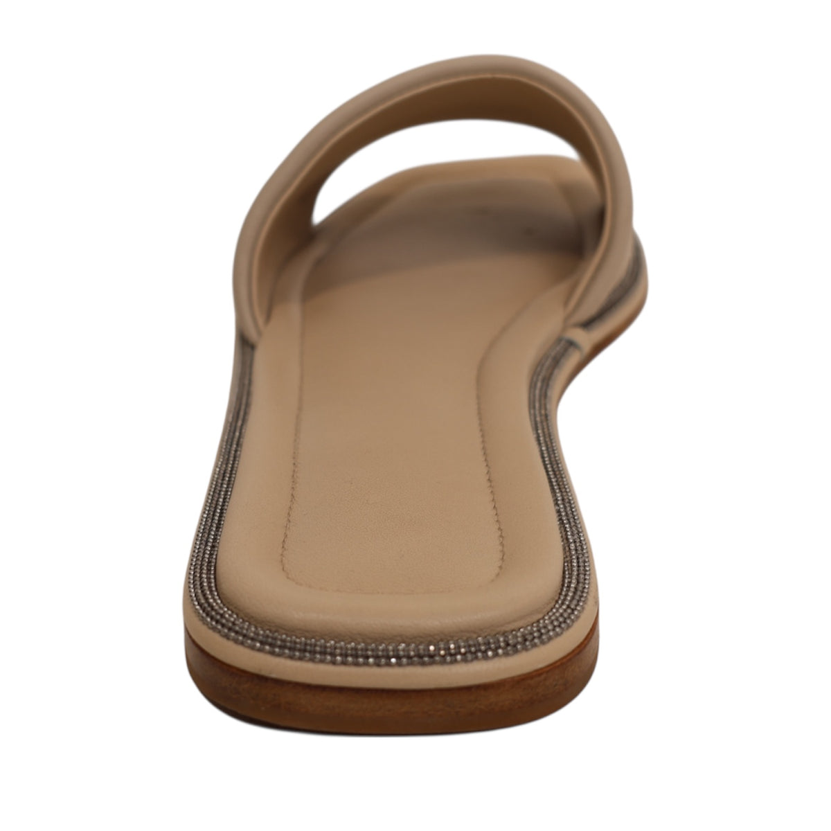 Brunello Cucinelli Nappa Leather Monili Slide Sandals (Size 39.5)