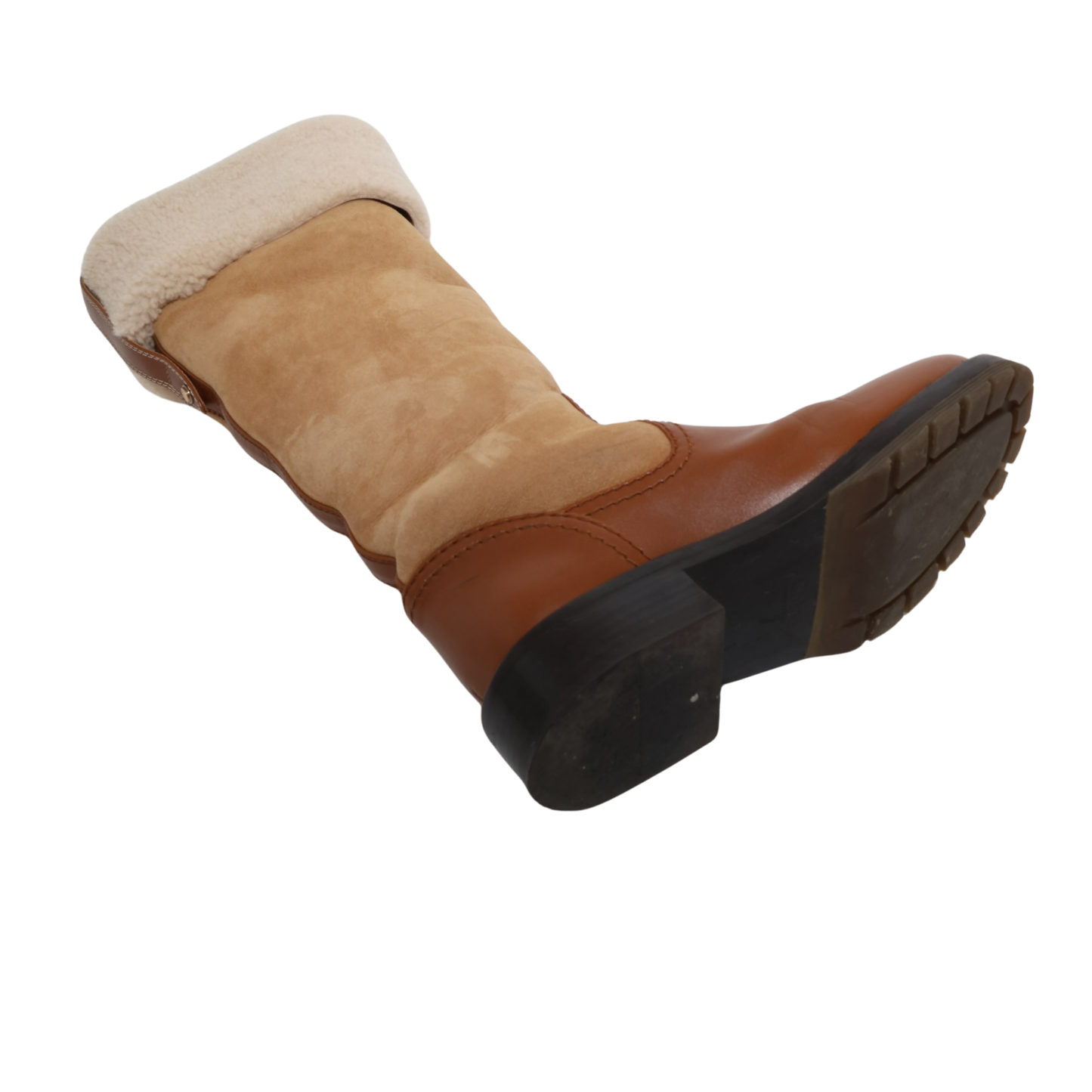 Chloé Brown Suede and Shearling Boots (Size 39)