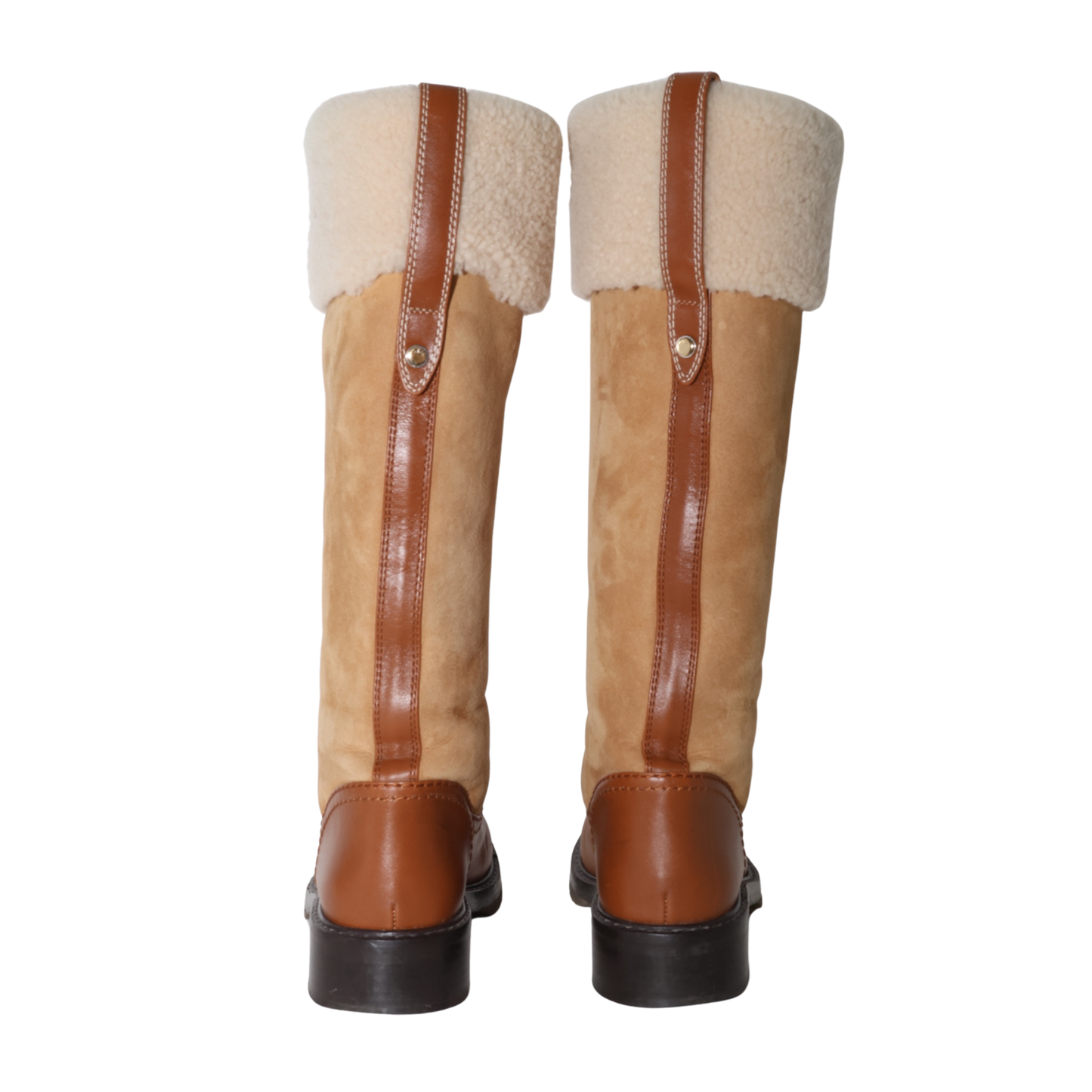 Chloé Brown Suede and Shearling Boots (Size 39)