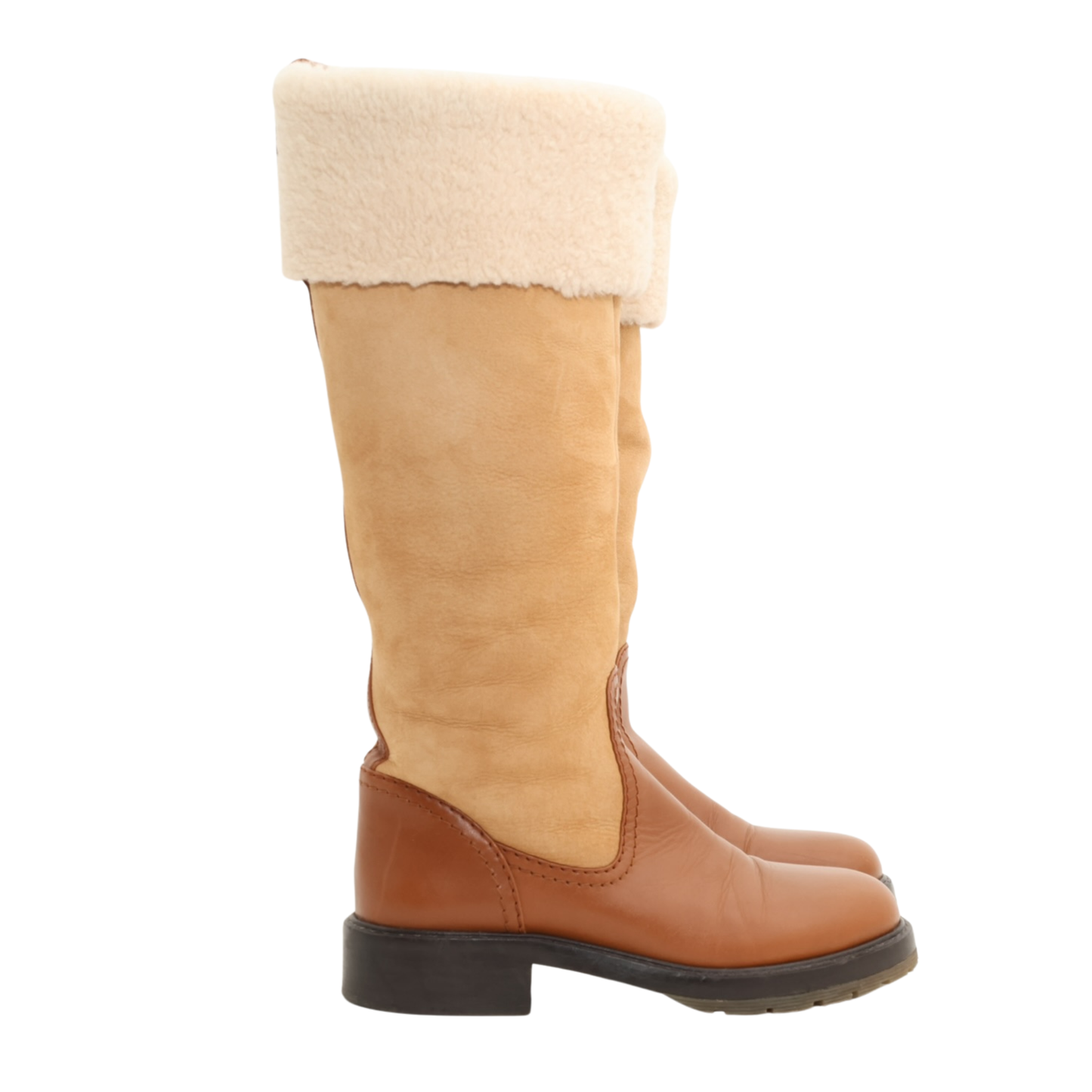 Chloé Brown Suede and Shearling Boots (Size 39)