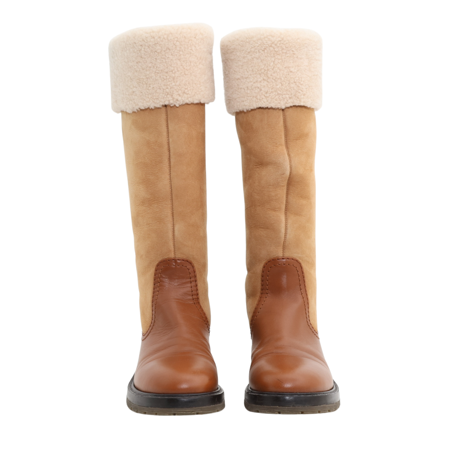 Chloé Brown Suede and Shearling Boots (Size 39)