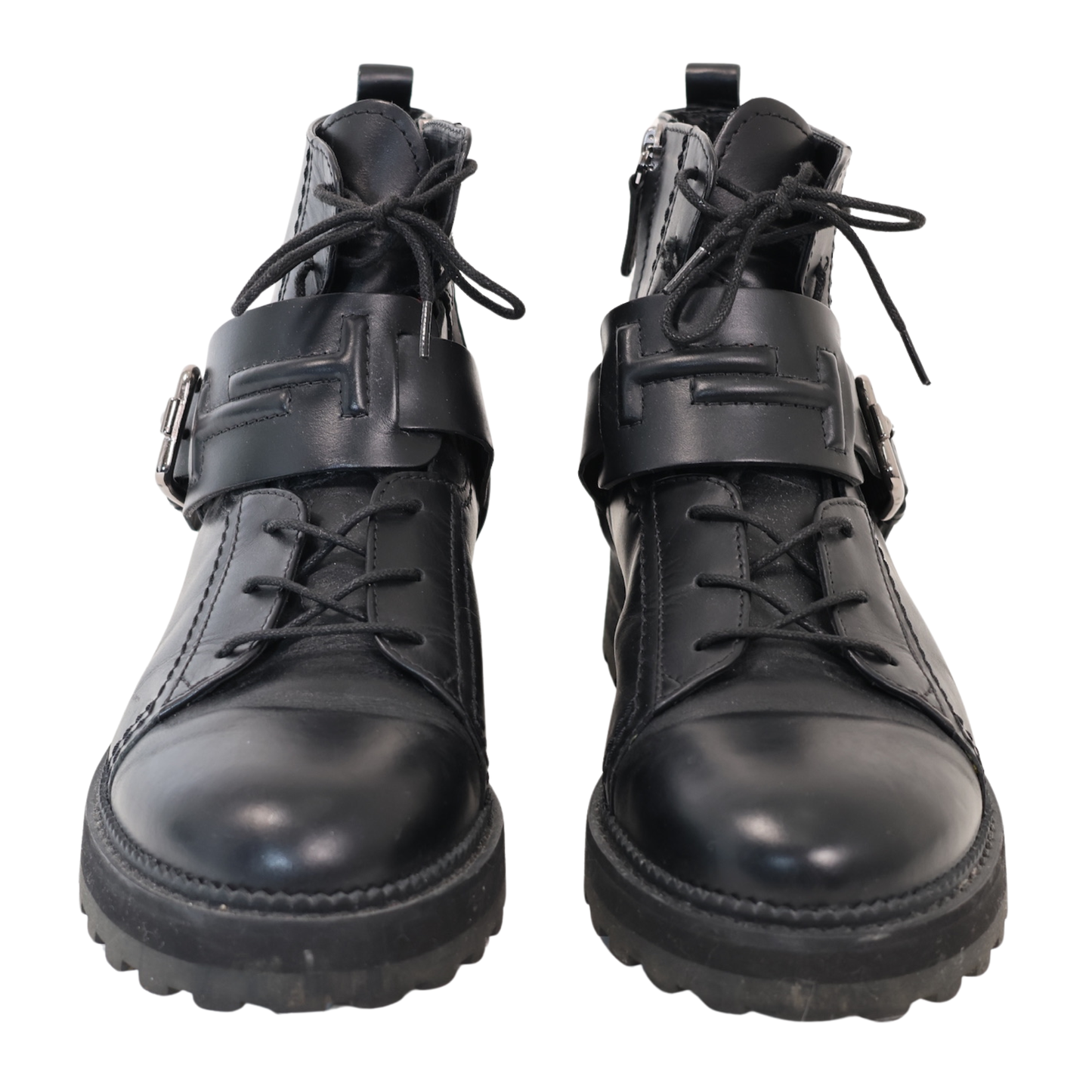 Tod's Buckled Leather Combat Boots (Size 39)