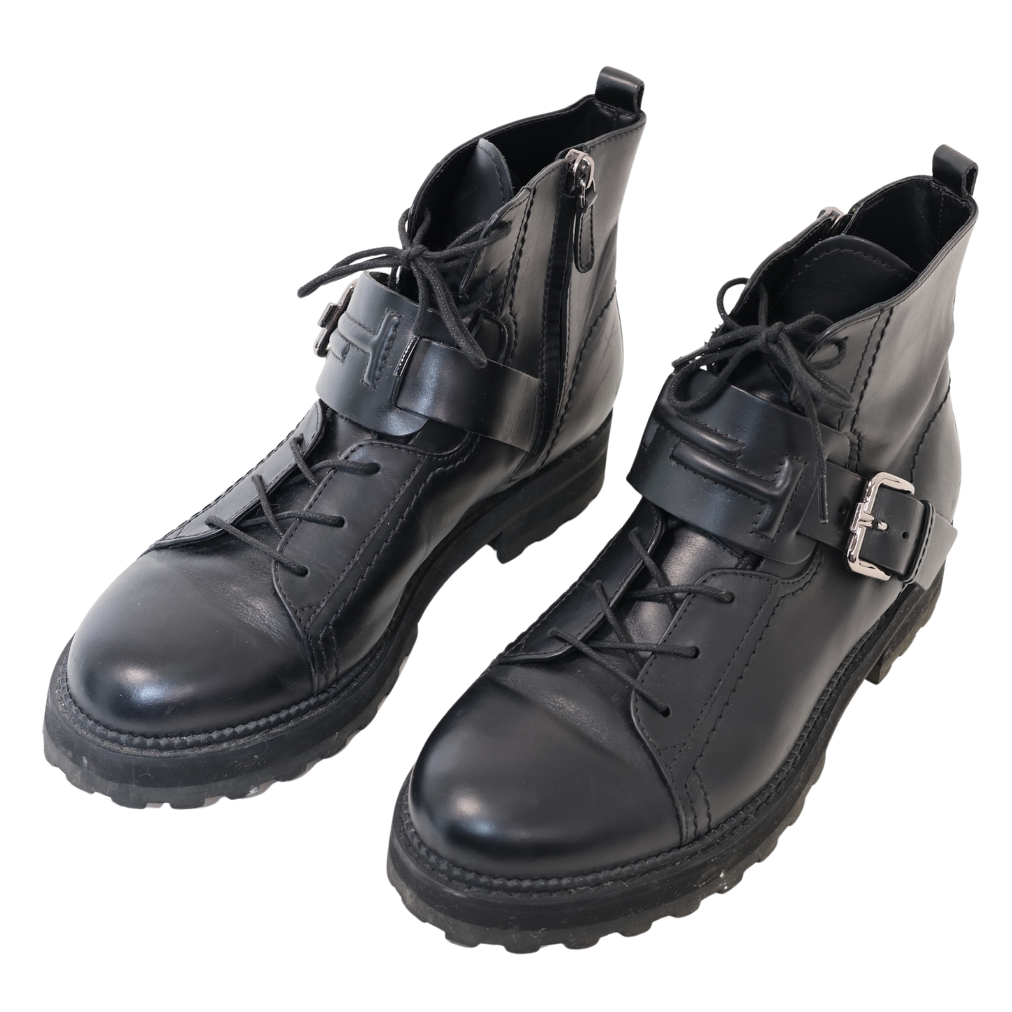 Tod's Buckled Leather Combat Boots (Size 39)