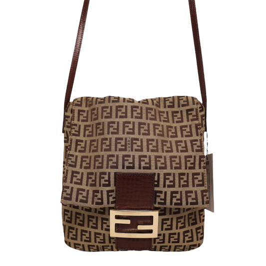 Fendi Zucchino FF Messenger Bag Vintage