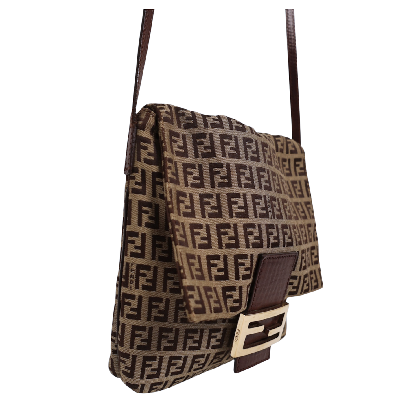 Fendi Zucchino FF Messenger Bag Vintage