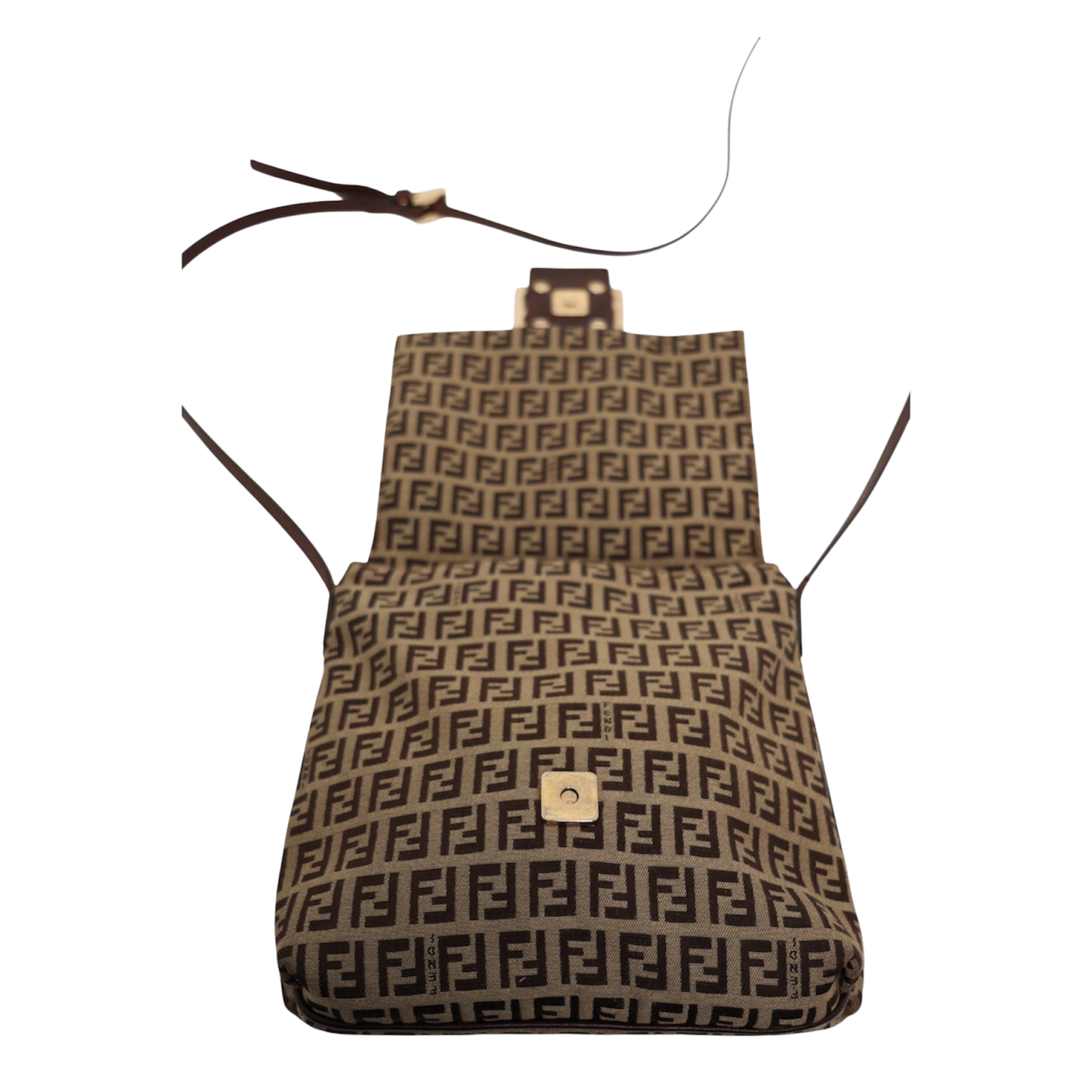 Fendi Zucchino FF Messenger Bag Vintage