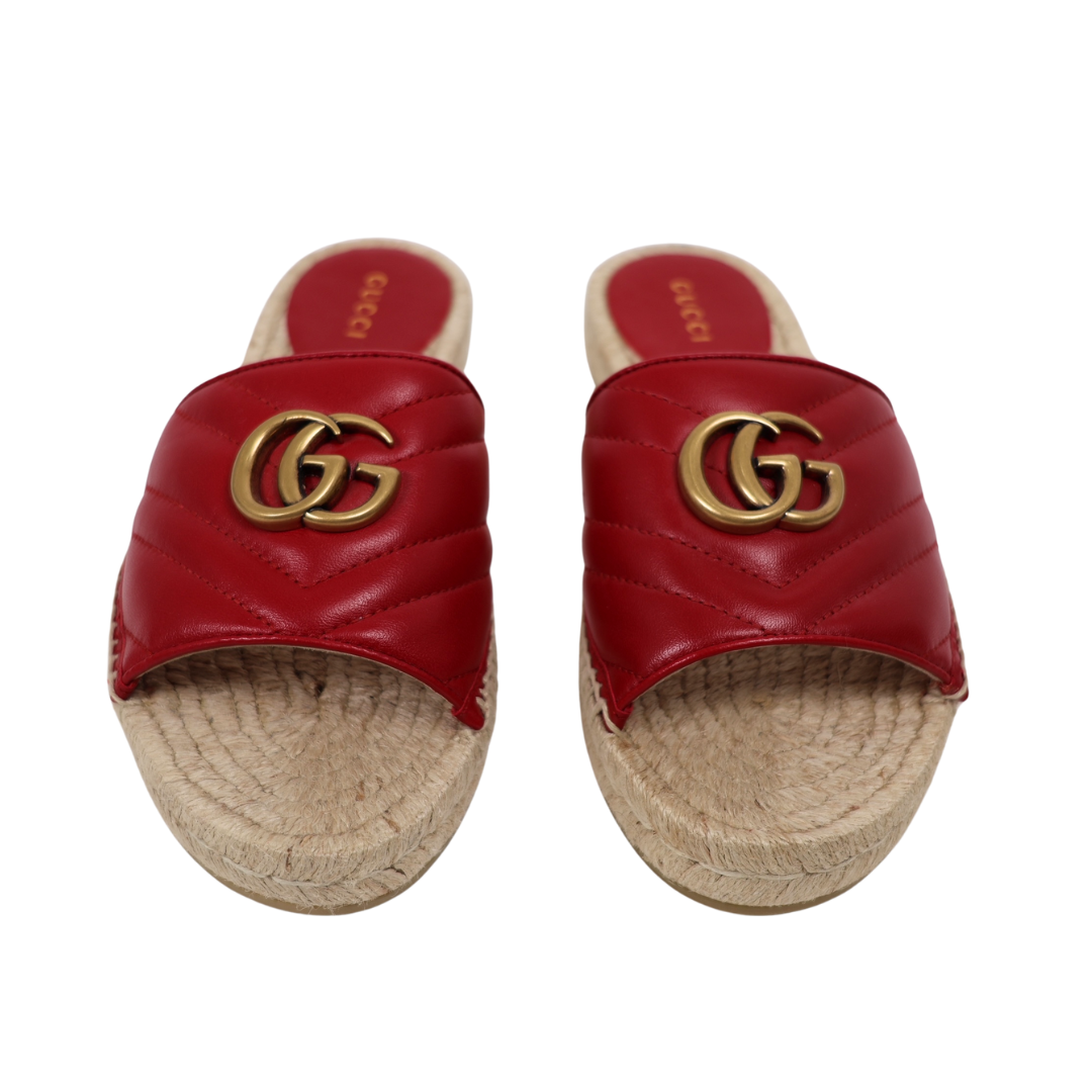 Gucci GG Marmont Espadrille Slides (Size 37.5)