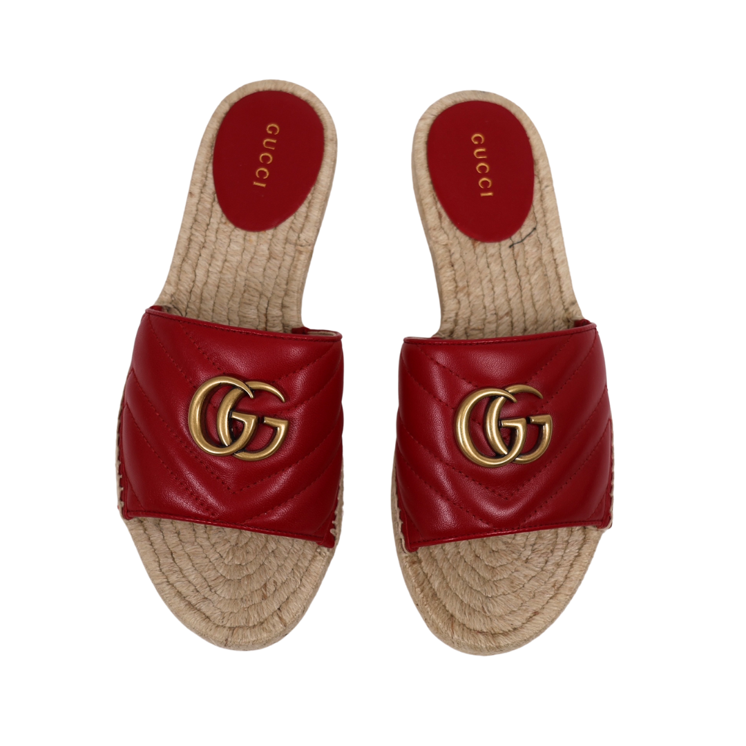 Gucci GG Marmont Espadrille Slides (Size 37.5)