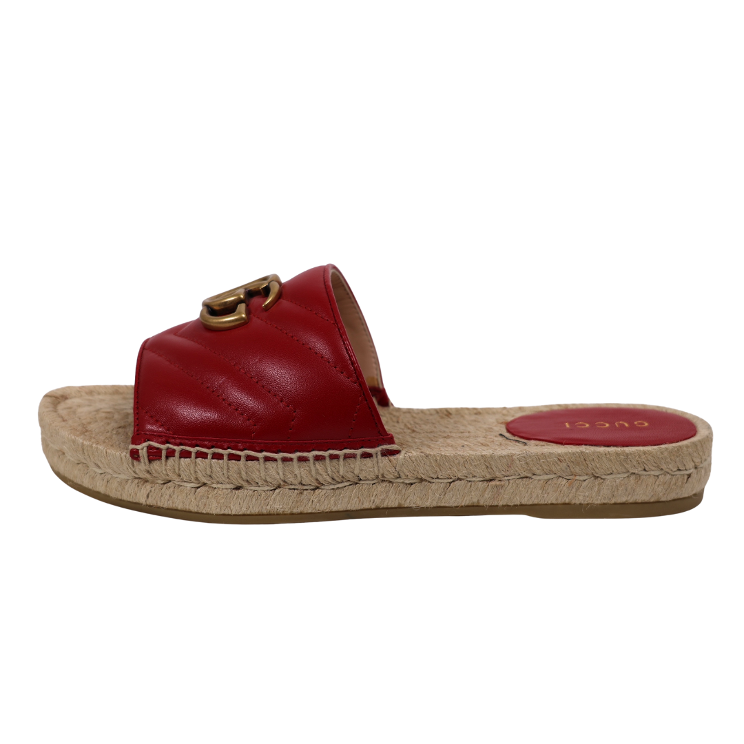 Gucci GG Marmont Espadrille Slides (Size 37.5)