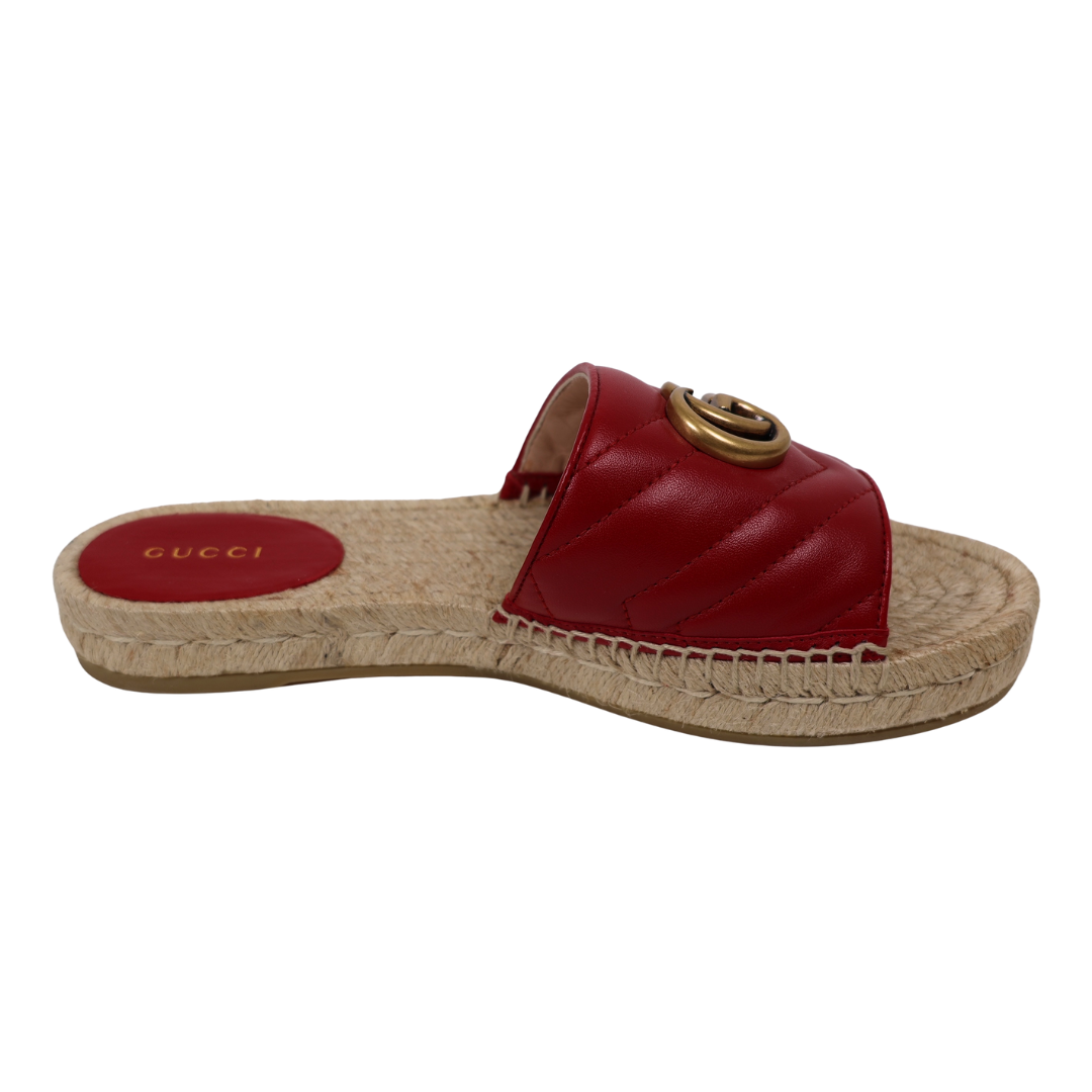 Gucci GG Marmont Espadrille Slides (Size 37.5)