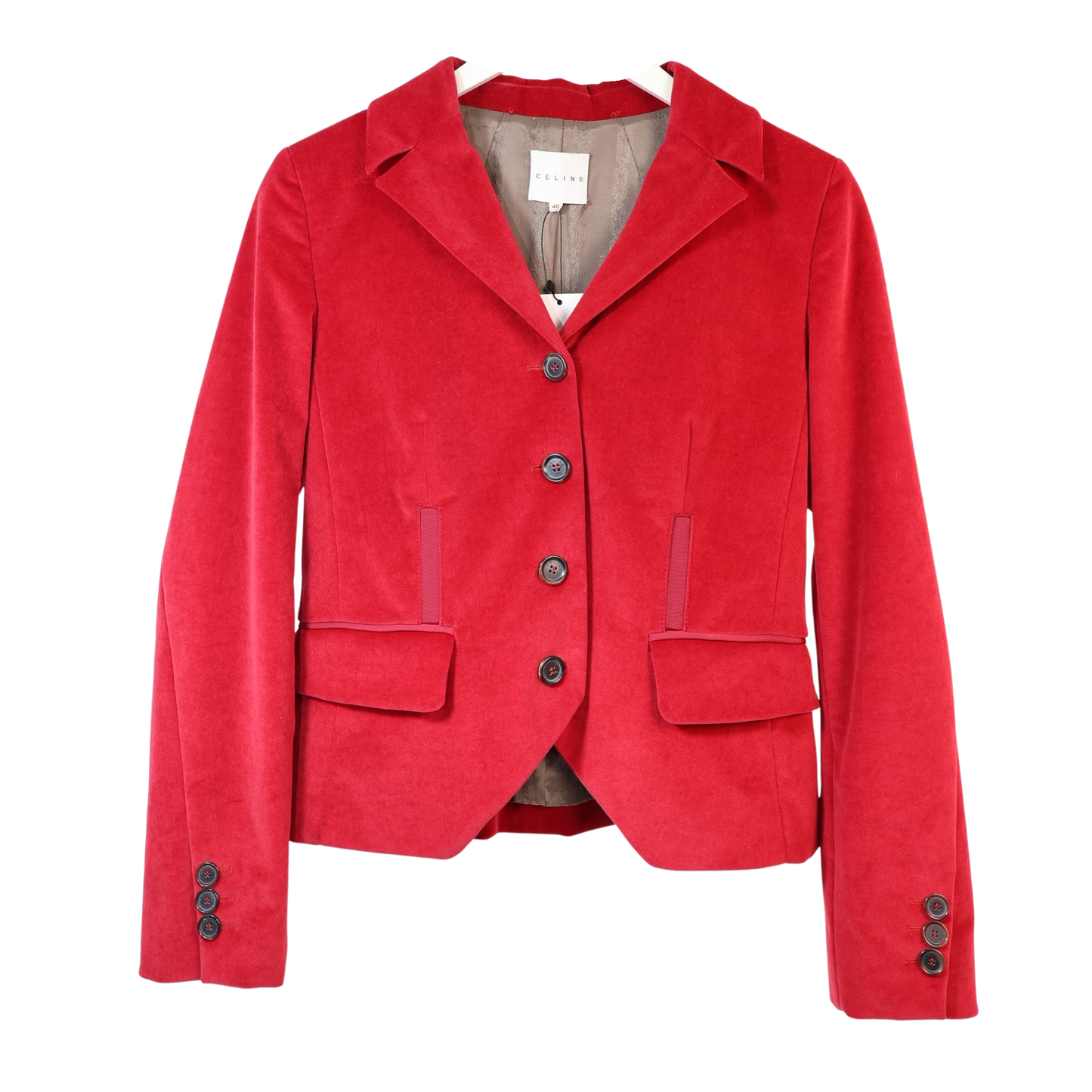 Celine Red Velvet Blazer