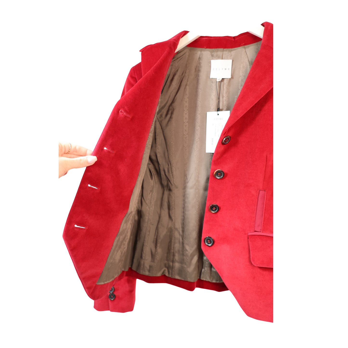 Celine Red Velvet Blazer