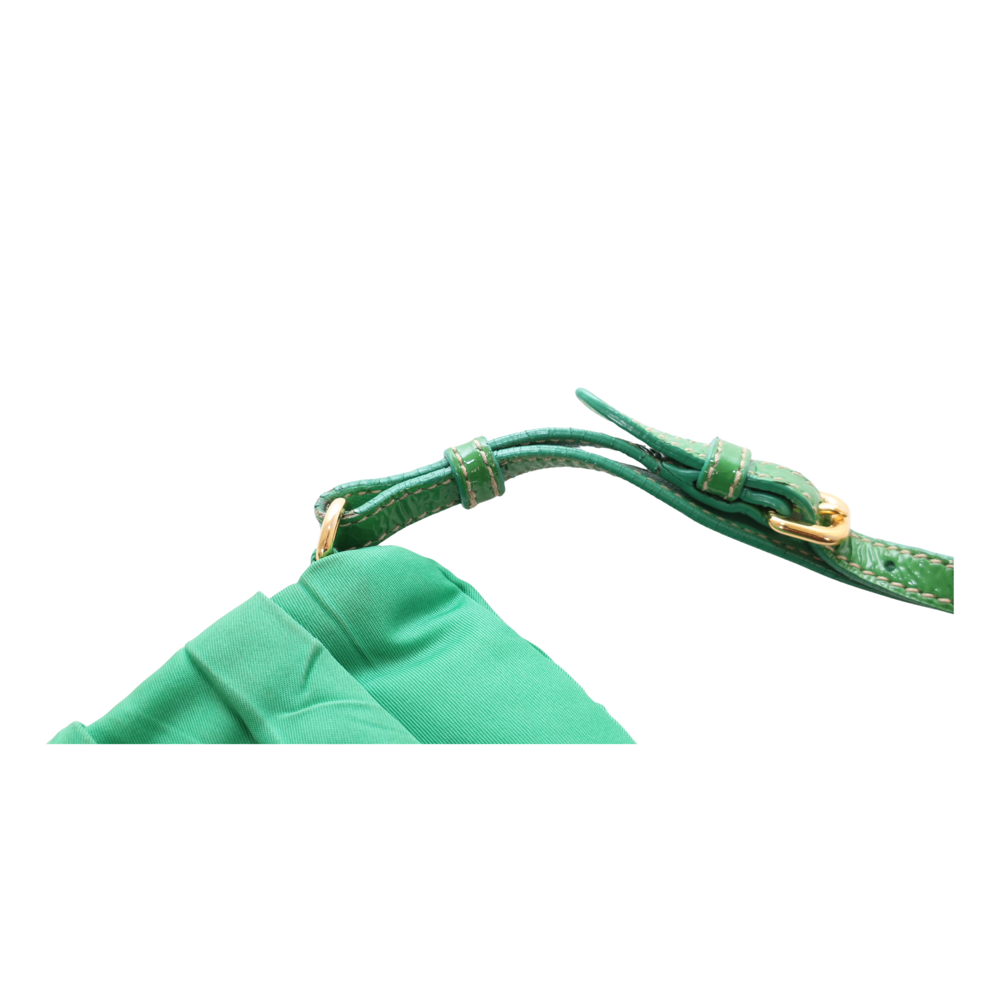 Prada Tessuto Green Nylon Pleated Pouch