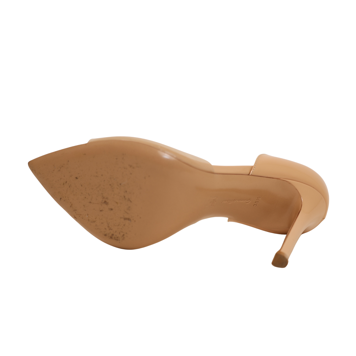 Gianvito Rossi Bree 105mm Glass Nude Pumps (Size 38.5)
