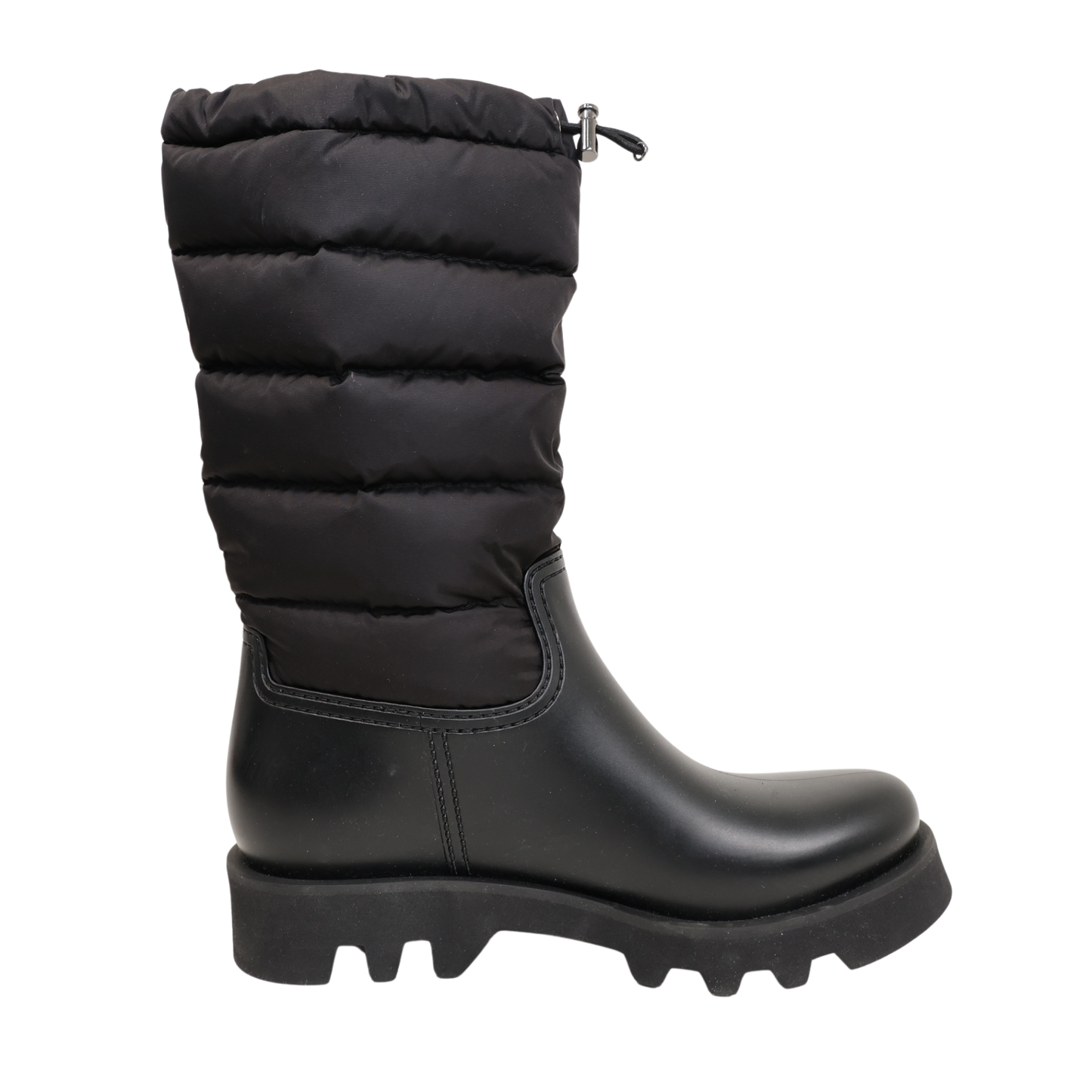 Moncler Ginette Quilted Nylon & Rubber Rain Boots (Size 39)