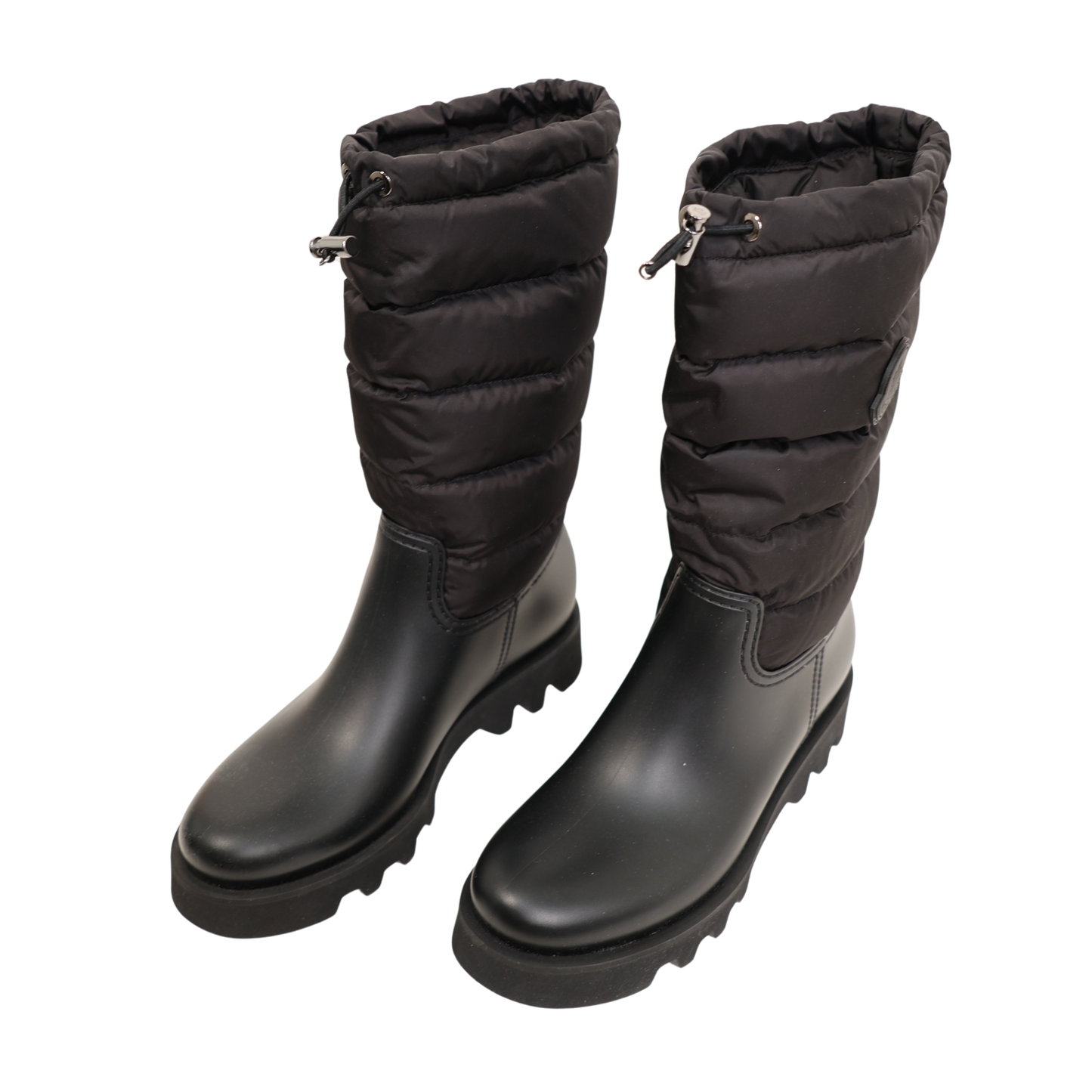 Moncler Ginette Quilted Nylon & Rubber Rain Boots (Size 39)