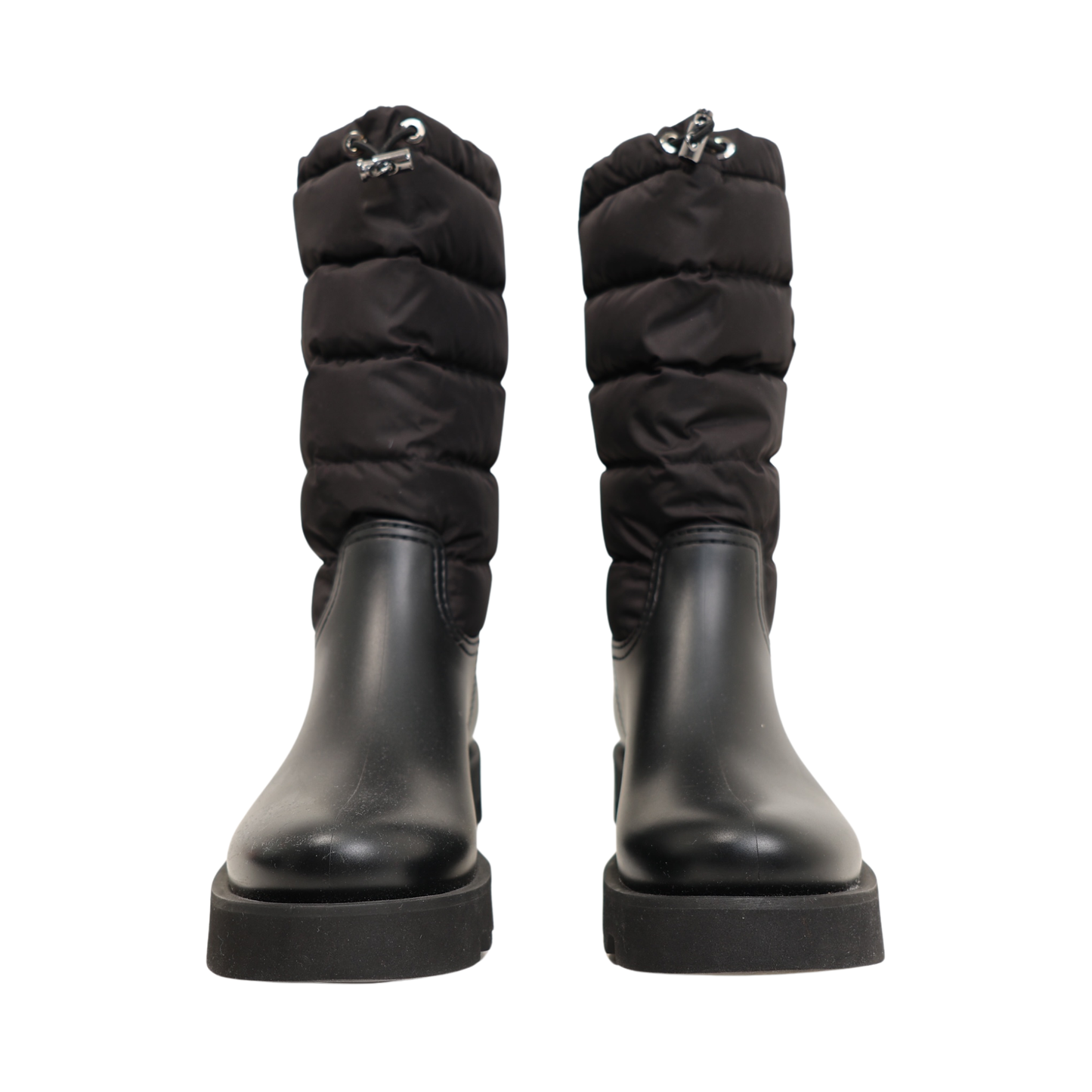 Moncler Ginette Quilted Nylon & Rubber Rain Boots (Size 39)