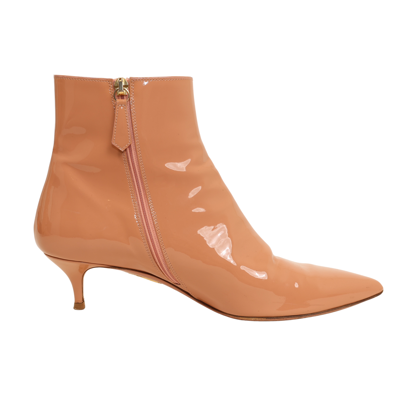 Aquazzura Nude French Rose Patent Booties (Size 39.5)