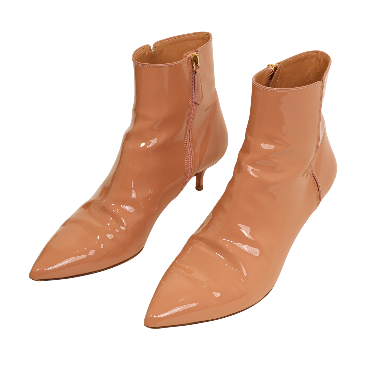 Aquazzura Nude French Rose Patent Booties (Size 39.5)