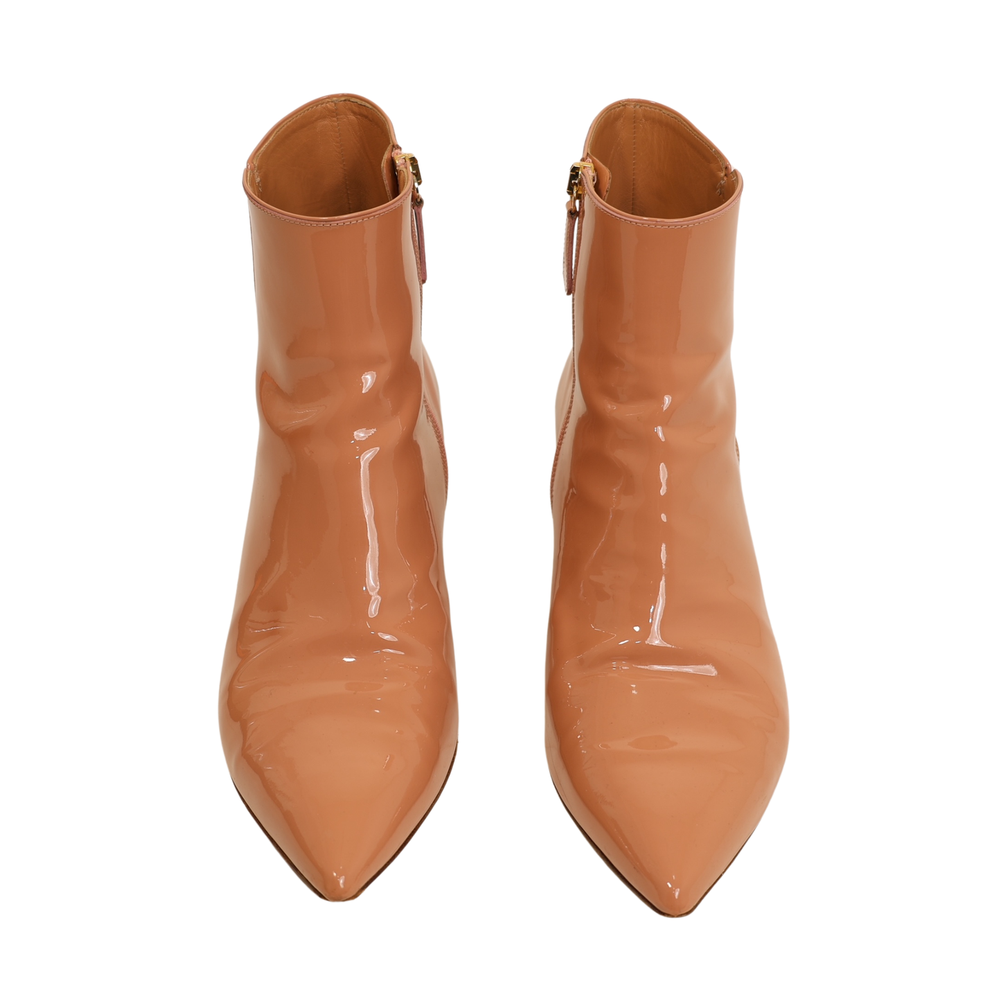 Aquazzura Nude French Rose Patent Booties (Size 39.5)
