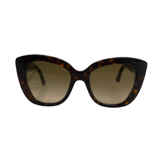 Gucci GG-Logo Butterfly Tortoiseshell Sunglasses