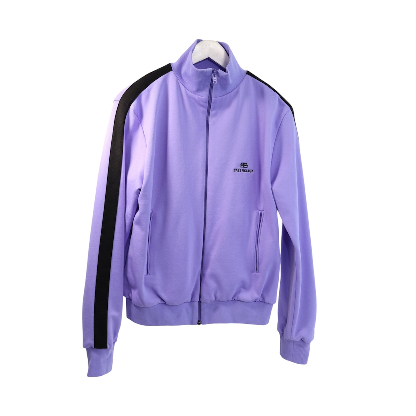 Balenciaga Purple Side Stripe Logo Track Jacket