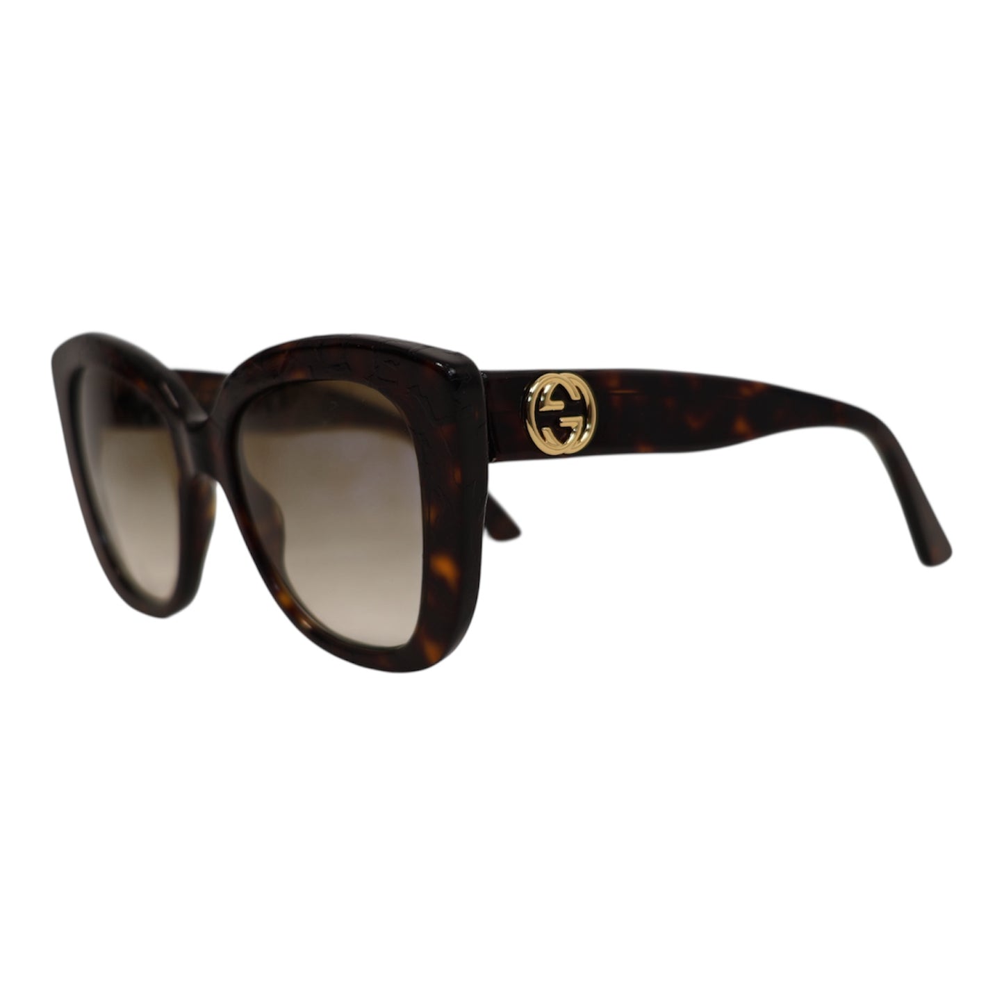 Gucci GG-Logo Butterfly Tortoiseshell Sunglasses