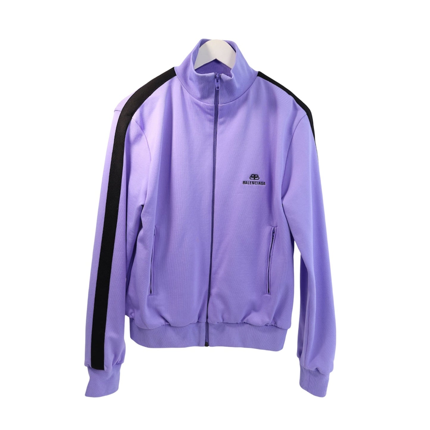Balenciaga Purple Side Stripe Logo Track Jacket