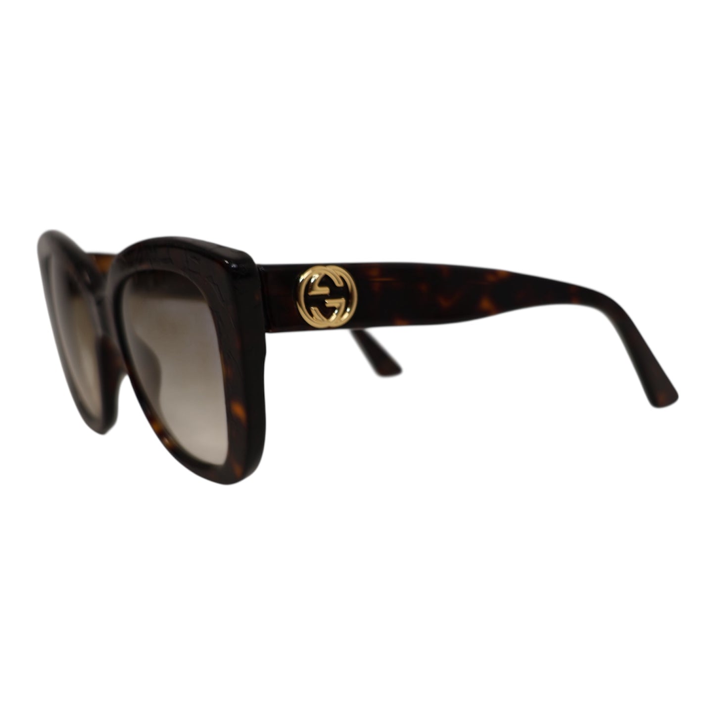 Gucci GG-Logo Butterfly Tortoiseshell Sunglasses