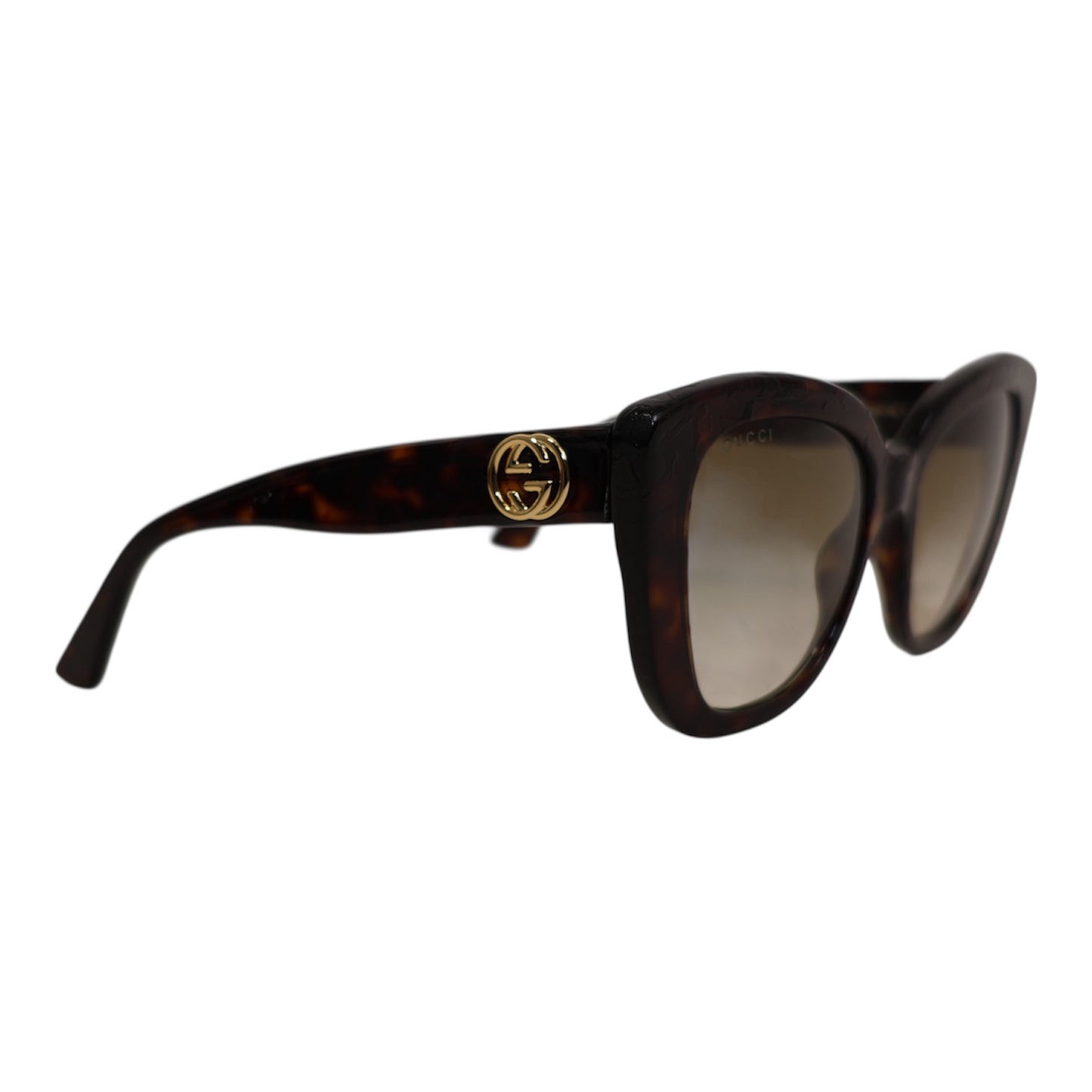 Gucci GG-Logo Butterfly Tortoiseshell Sunglasses
