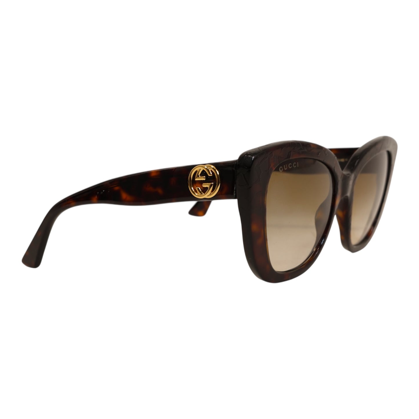 Gucci GG-Logo Butterfly Tortoiseshell Sunglasses
