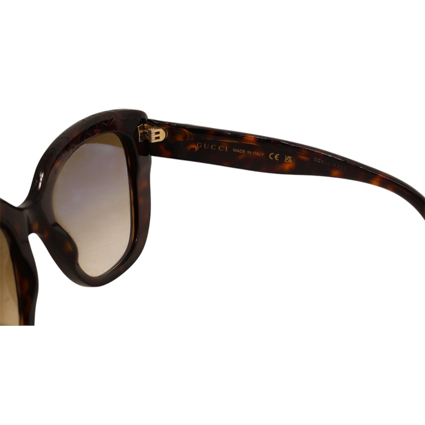 Gucci GG-Logo Butterfly Tortoiseshell Sunglasses