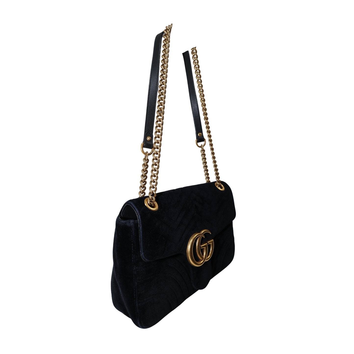 Gucci Velvet Matelasse GG Marmont Shoulder Bag
