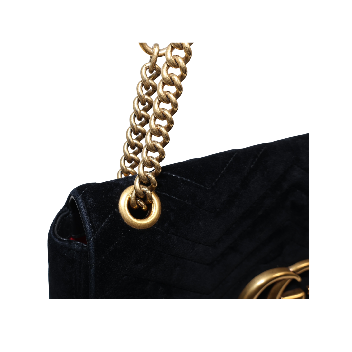 Gucci Velvet Matelasse GG Marmont Shoulder Bag