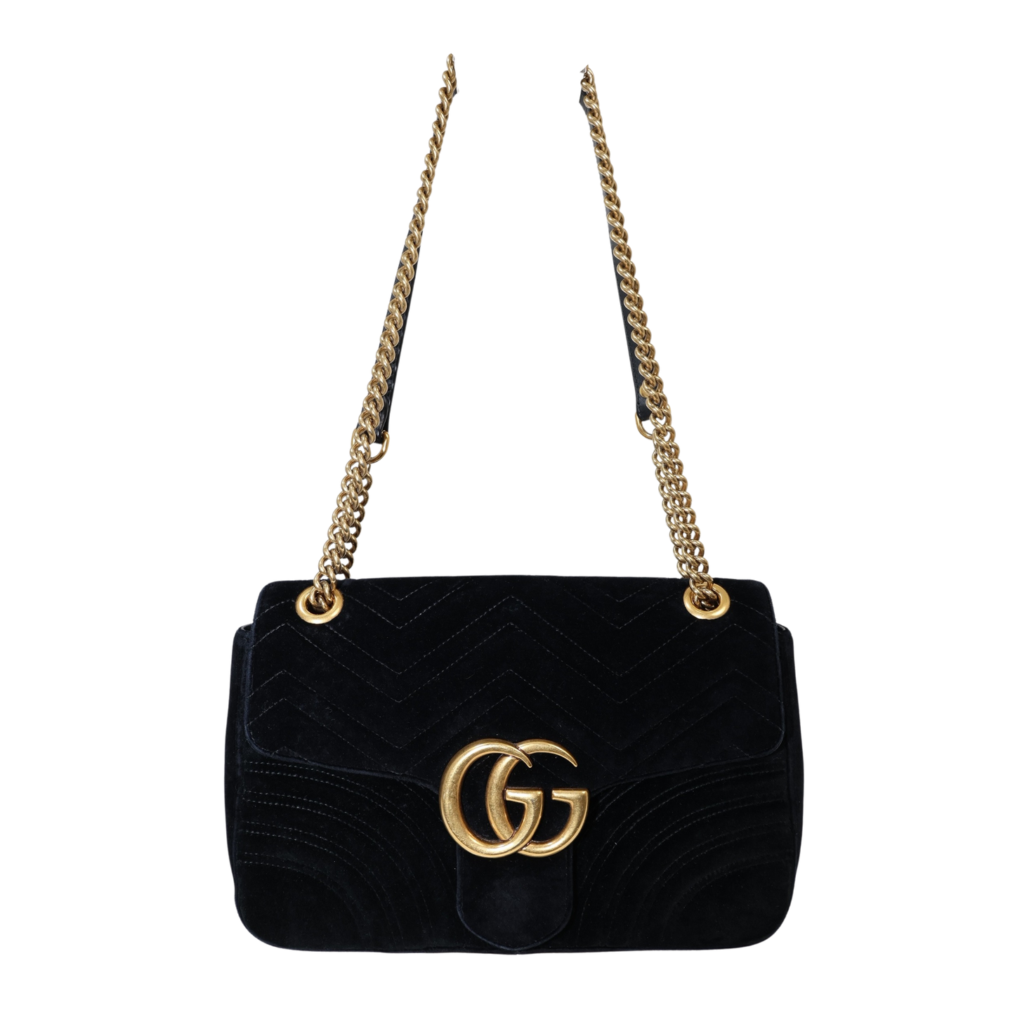 Gucci Velvet Matelasse GG Marmont Shoulder Bag