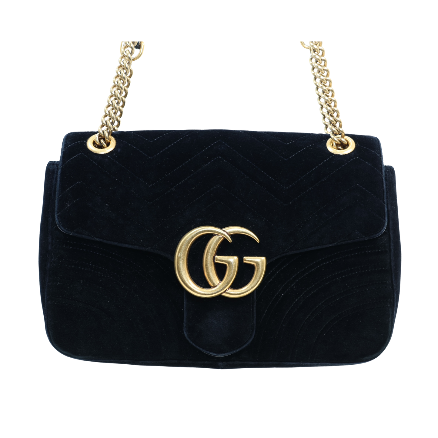 Gucci Velvet Matelasse GG Marmont Shoulder Bag