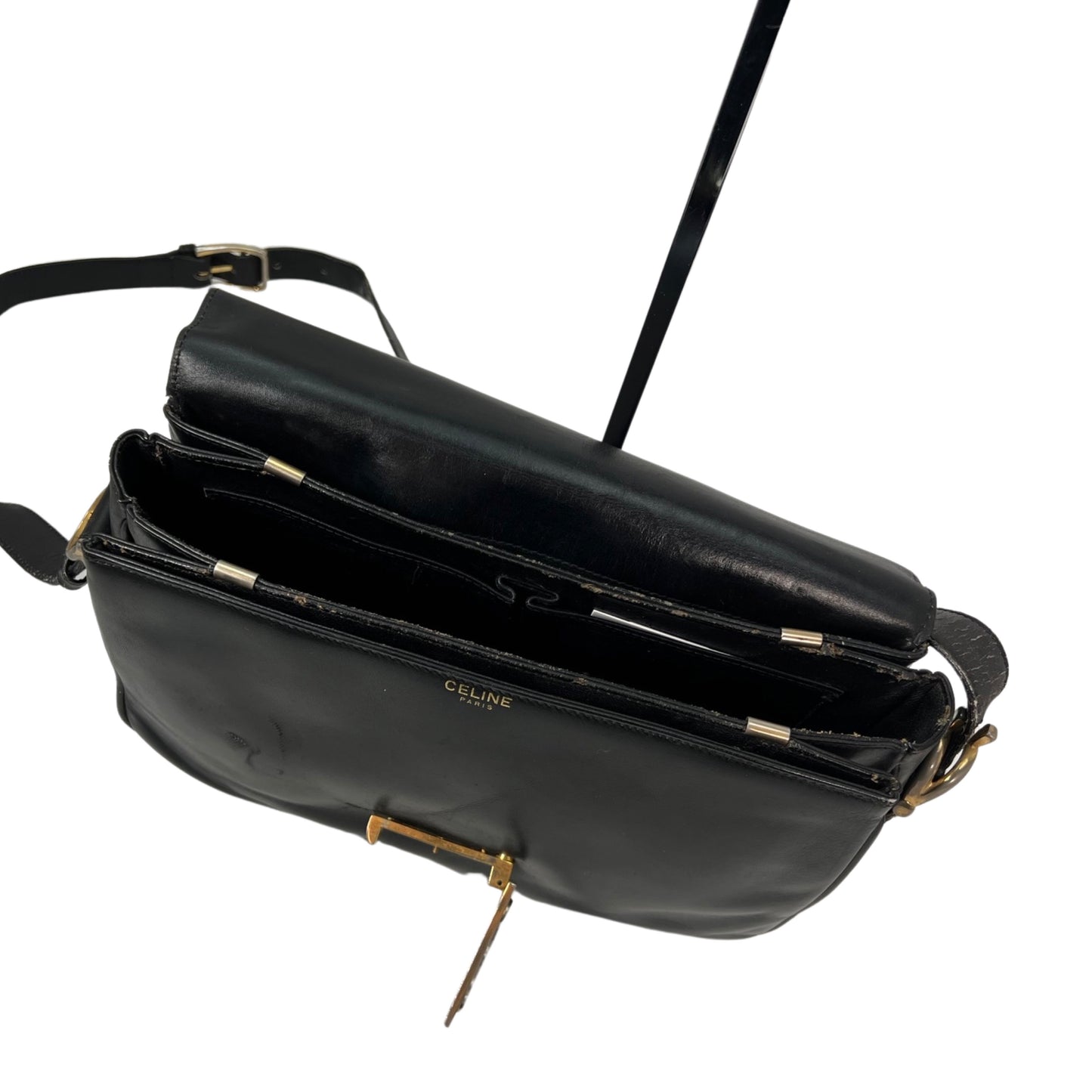 Celine Vintage Leather Flap Shoulder Bag