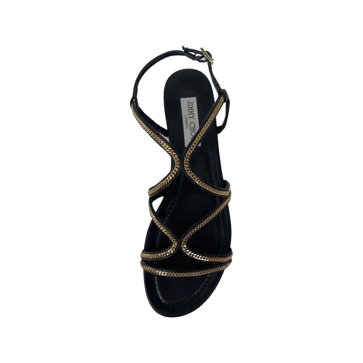 Jimmy Choo Nickel Chain Flat Sandals (Size 41.5)