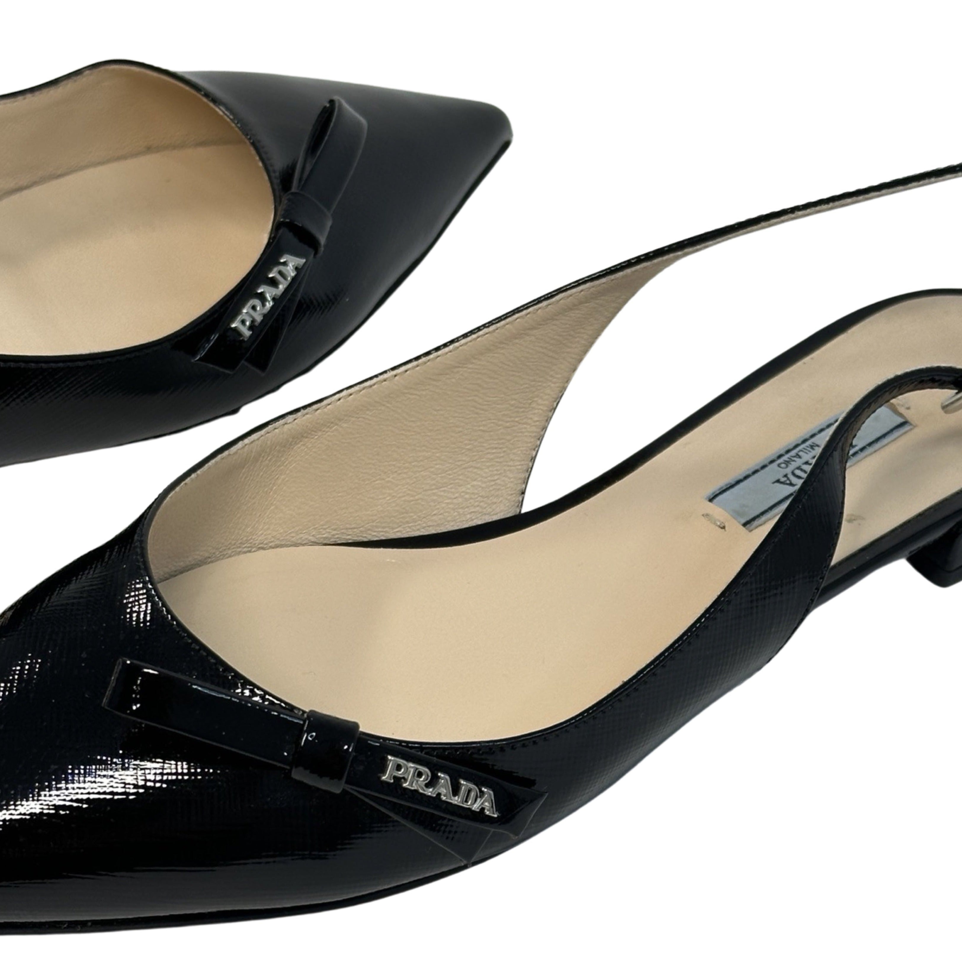 Prada etiquette slingback flat shop