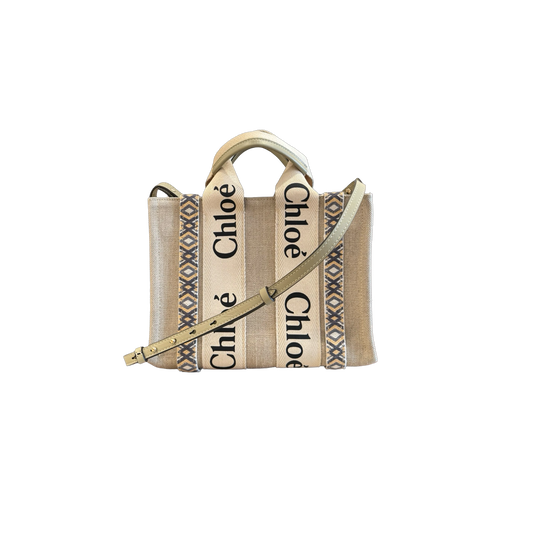 Chloe Small Woody Linen Crossbody Bag