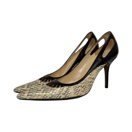 Dolce & Gabbana Python and Leather Pointed Toe Pumps (Size 39.5)