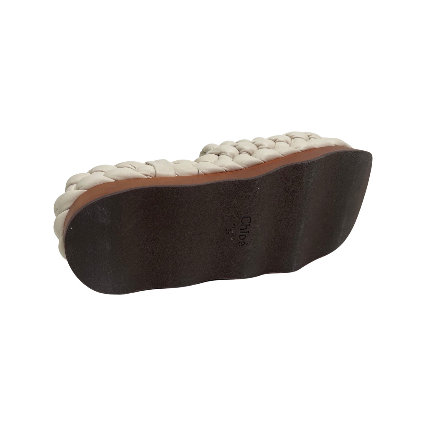 Chloé Wavy Braided Leather Platform Sandals (Size 38)