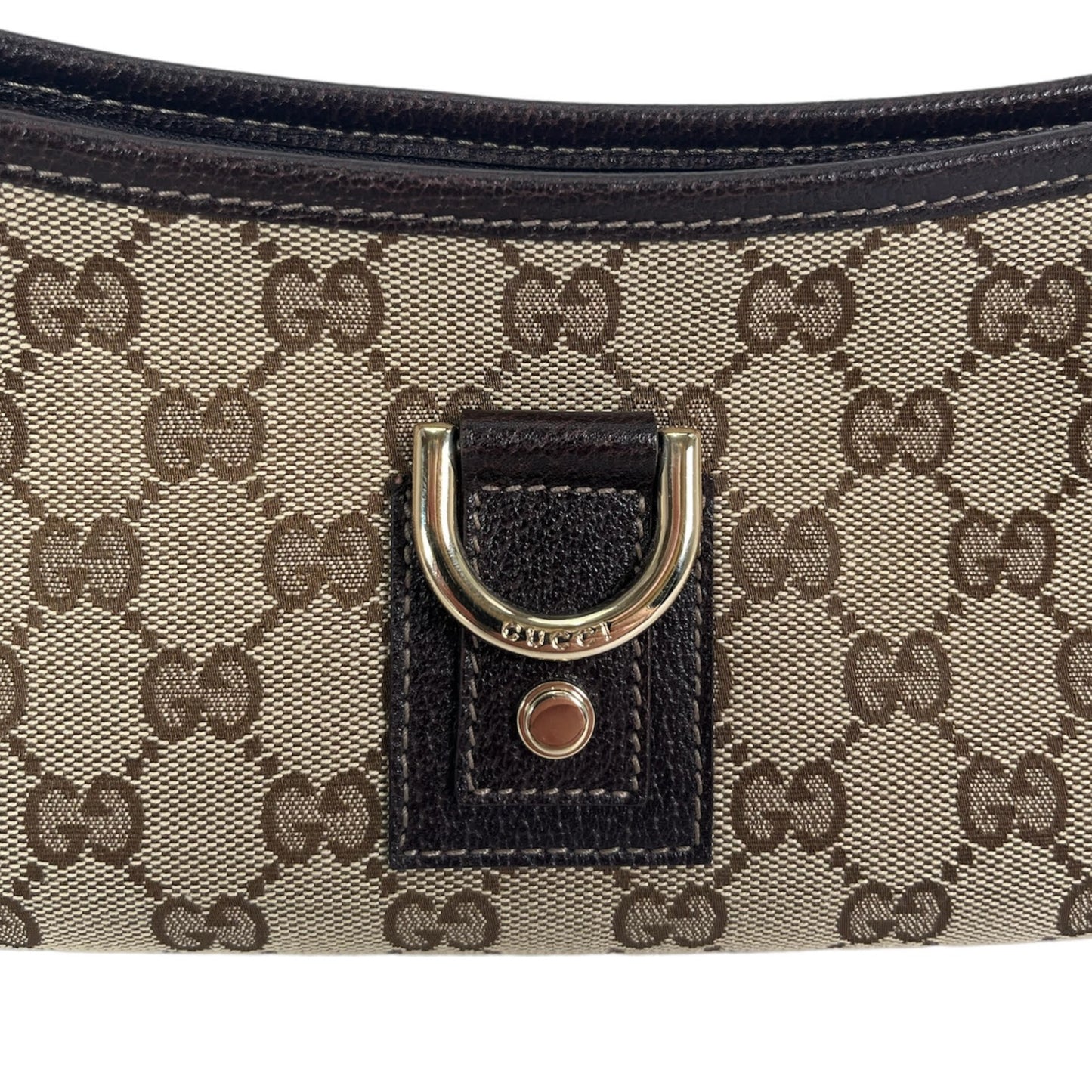 Gucci Guccissima Canvas D-Ring Abbey Baguette Bag