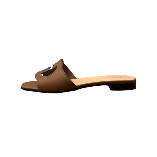 Gucci Interlocking G Cutout Leather Slides (Size 41)