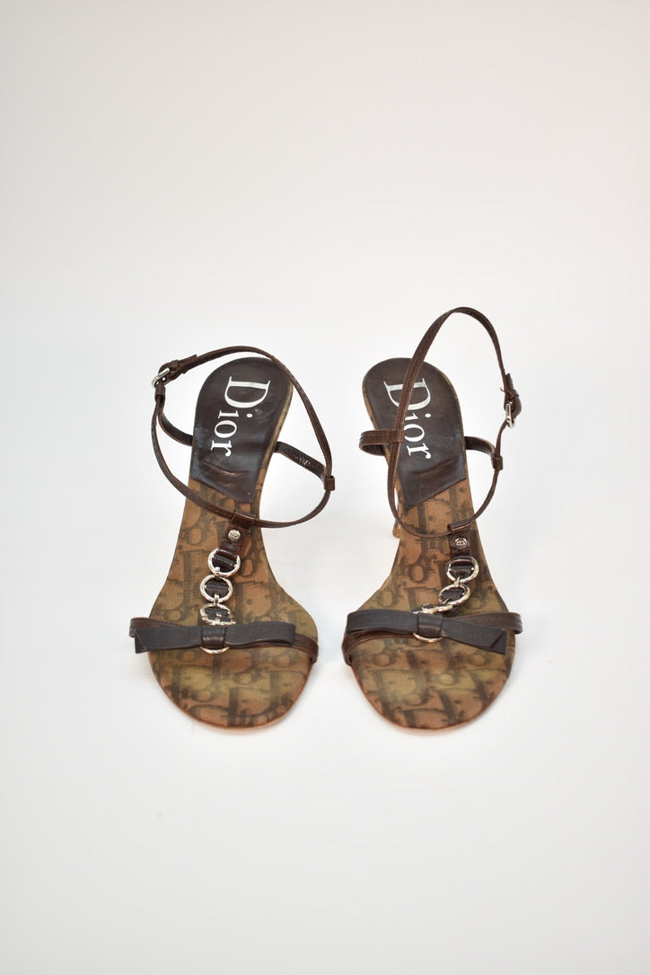 Dior T-Strap Chain Sandal (Size 38.5)